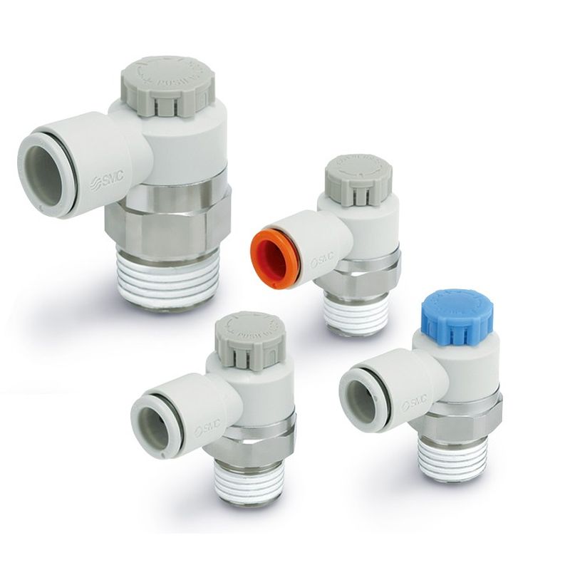 AS□11F プッシュロック式 スピードコントローラ エルボタイプ メータイン