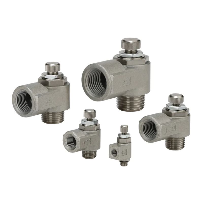 AS□210-□ 金属スピードコントローラ エルボタイプ メータイン